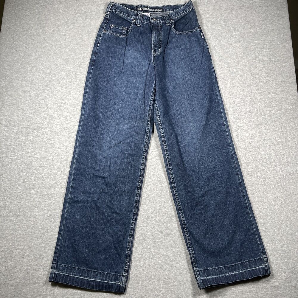 Silver Jeans Jeans Mens 30x32 Blue Medium Wash Relaxed Straight Logo Zip Fly